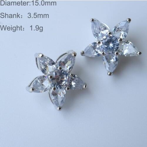 5pc/lot Shining crystal floral buttons Cubic zirconia button for shirt Decorative CZ sewing buttons for cashmere Knit cardigan
