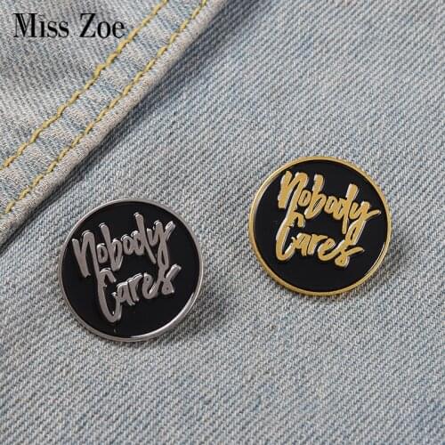 Nobody Cares Enamel Pins Keep Moving Brooches Motivational Life Quote Bag Hat Lapel Pin Badge Gift for Teens Hard Workers