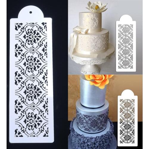 Damask Lace Border Cake Side Cupcake Stencil Sugar craft Cake Edge Dessert Decoration DIY Baking Tool