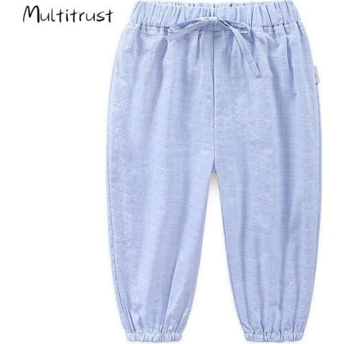 Childrens Summer Thin Pants Plaid Mosquito Cool Pants For Boys Girls Bloomers Kids Breathable Trousers Boy Girl 2-8Y