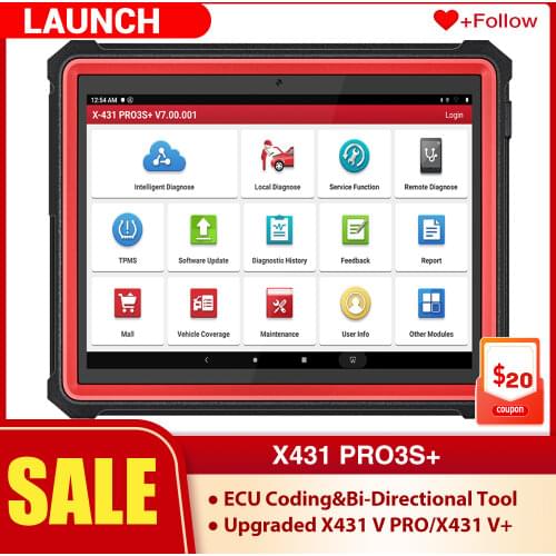 LAUNCH X431 Pro3s Plus 10.1" OBD2 Diagnostic Scanner Automotive Auto Diagnostic Tool Car Code Reader X431 PRO ECU Coding