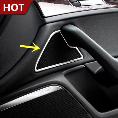 For Audi A6 C7 Interior Front Door Small Speaker Cover Trim 2012-2016 2pcs Car Decor Car Accessories Interior Car Trim