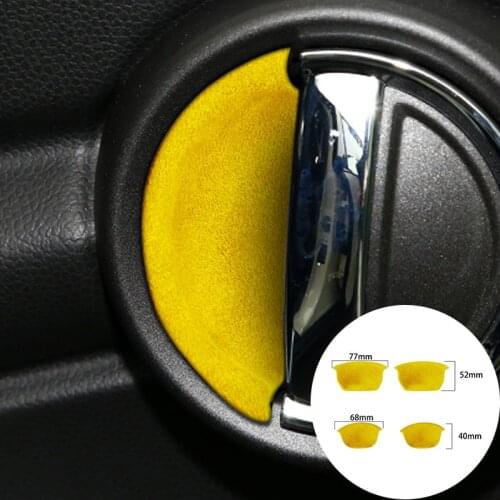 For BMW MINI F55 F54 F60 2014-2020 Alcantara Suede Wrap Car Door Bowl Decals Handles Panel Trim Stickers Cove Internal Styling