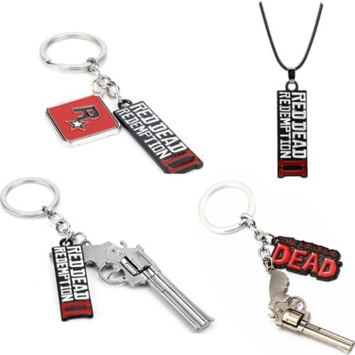 Hot New Game Red Dead Redemption 2 Keychain Metal Keyring Gun Model For Men Women Bag Pendant Jewelry Souvenir Chaveiro llaveros