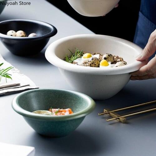 Creative Shaped Ceramic Bowl Tableware Household Noodle Bowl Soup Bowl Vegetable Bowl Salad Bowl Large Bowl Breakfast Bowl