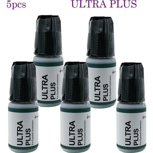 5Bottle Eyelash Glue ULTRA PLUS Adhesive From Korea 2-3s Dry Time glue Last Over 5-6Weeks MSDS Low Smell Eyelash Glue