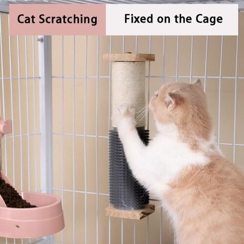 Natural Durable Wood Pet Sisal Cat Scratching Post Toy for Cats Kitten Paw Claw Scratcher Protecting Furniture Climbing Post Toy