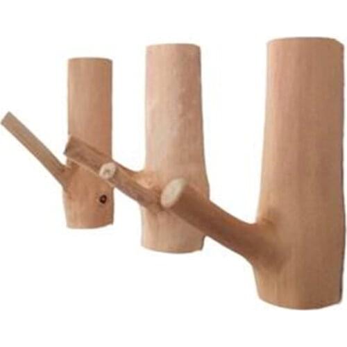Creative solid wood sticky hook porch door rack wall hanging clothing store wall decoration branch hook