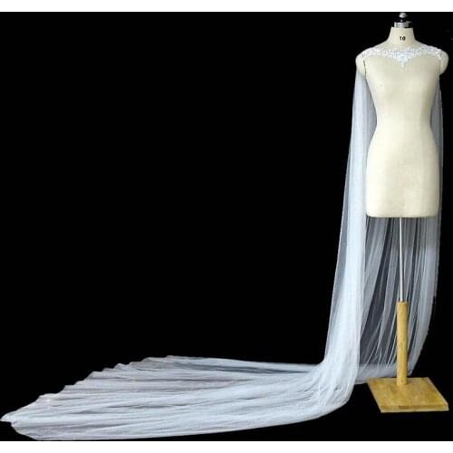 Lace Womens Ladies Soft Tulle Bridal Wraps Wedding Shawl Shrug Bridal Bolero Long Shawl Evening Wedding Cover Up