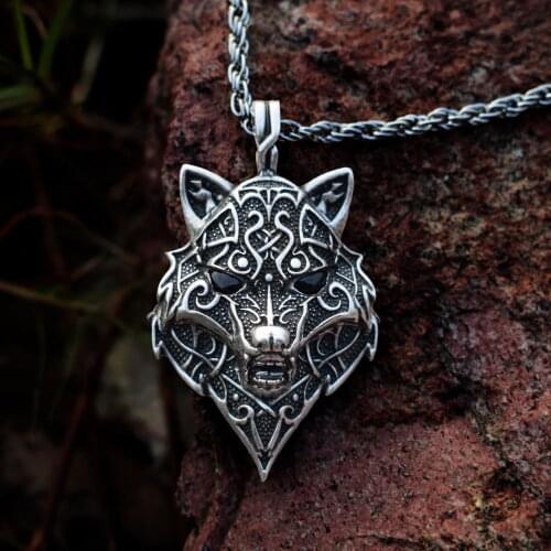 SanLan Norse wolf vikings pendant wolf head Necklace Animal Original Jewelry