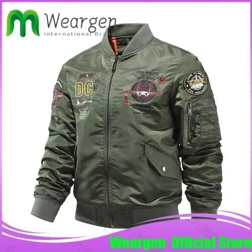 Weargen Jacket MA-1 streetwear hip hop military coats clothes double side bomber flight air force pilot jacket men 2222-DC