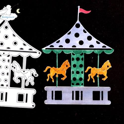 Bunnymoon 2020 Carousel House Metal cutting dies stencil Greeting Card Decoration DIY Scrapbooking Scrapbook Paper Photo Album