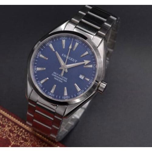 Fashion 41mm corgeut blue dial sapphire glass sea-gull Automatic mens Watch