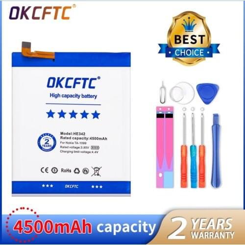 NEW 4500mAh HE342 HE 342 Mobile Phone Batteries For Nokia X6 2018 6.1 Plus TA-1099 X5 TA-1109 5.1 Plus Battery