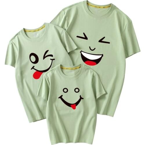 Family Matching Clothes Mother Daughter Dresses Outfits Cotton Casual T-shirts Family Look cotton mother father Son clothing