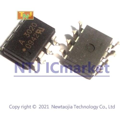 10 PCS HCPL-3020 SMD-8 HCPL3020 A3020 0.2A Output Current Gate Drive Optocoupler