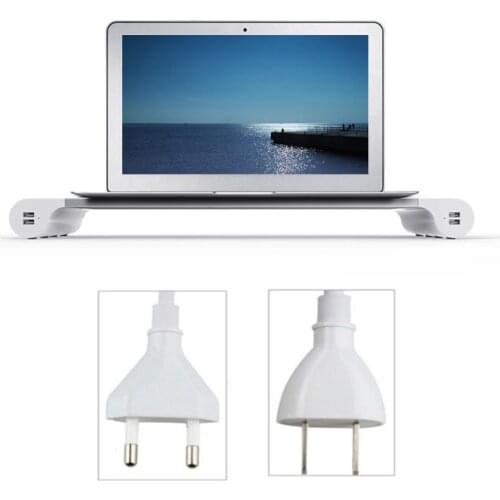 Besegad Aluminum Alloy Monitor Stand Space Bar Computer Laptop Monitor Dock Stand Riser with 4 USB Ports for iMac MacBook