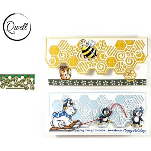 QWELL Swirls Streak Circle Nesting Honeycomb Metal Cutting Dies DIY Scrapbooking Craft Paper Card Making Template Die Cut 2020