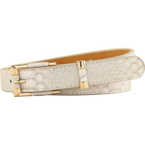Belts Women Grainy Faux Leather Waist Belt Gold Tone Buckle Waistband Band Adjustable