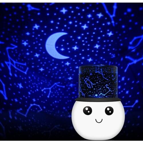 Romantic Room Novelty Night Light USB Charging Colorful Projector Lamp Flashing Starry Star Moon Sky Projector Gifts for Kids