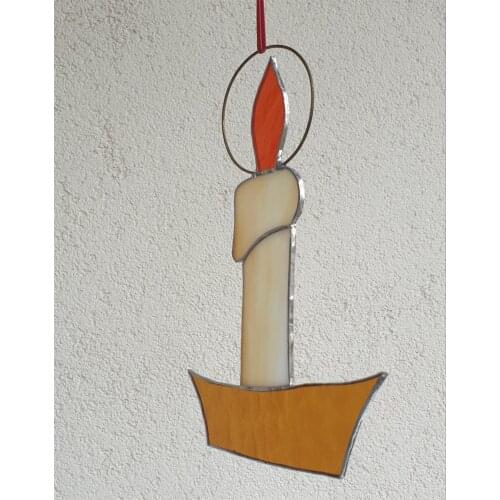 Markakanvas Candle, candle holder glass stained glass 21x14cm