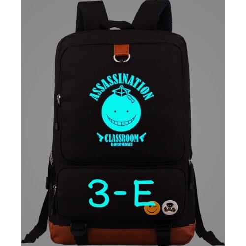 New Luminous Assassination Classroom Boys Girls Kids School Book Bags Women Bagpack Teenagers Canvas Men Laptop Travel Backpack