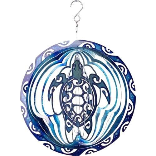 Wind Chimes Sea Turtle Wind Sprinner 3D Turtle Rotating Wind Chime Ocean Wind Chime Foldable Rotating Charm