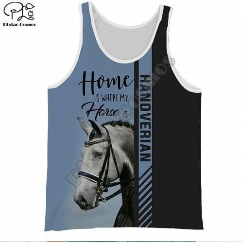 PLstar Cosmos Beautiful Horse Sleeveless Tank Top New Fashion Women men Harajuku Casual 3D printed Animal Vest o-neck Style-8