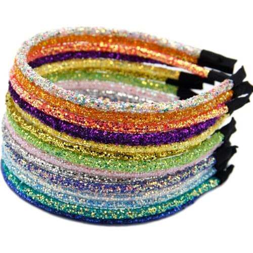 14Colors/set Fashion Chunky Glittter Shiny Soft Headband for Women Hairband Girls Hair Accessories Simple Headwear,1Yc9881