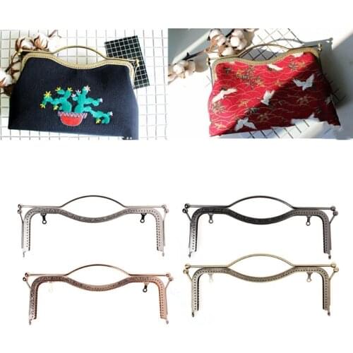1pc Coin Purse Bag Kiss Clasp Lock Metal Arch Frame Hand DIY Craft 27cm