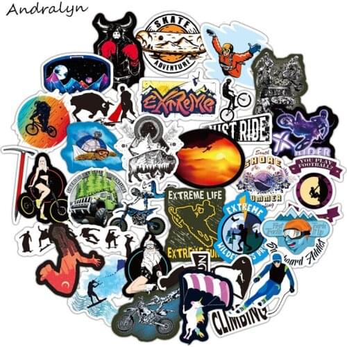 10/50Pcs Extreme Sports Stickers For Luggage Skate Laptop Bicycle Toys Ski Motorcycle Car For Children Outdoor Sport Stickers