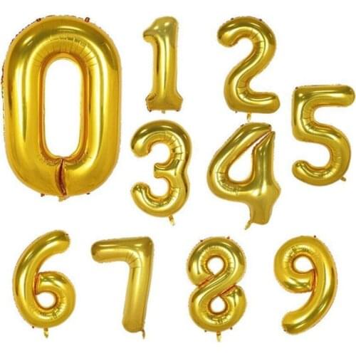 40inch Gold Sliver Black Foil Number Balloons Birthday Party Decorations kids Baby Shower Boy and Girl Wedding Decoration Balls