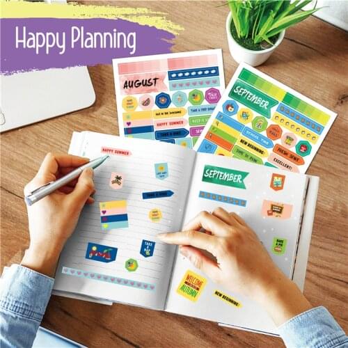 480Pcs Monthly Planner Sticker for Notebooks Bullet Journal Supplies Stationery Diary Sticker Scrapbooking Monthly Tabs Stickers