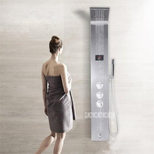 BMSK306 Upgraded Intelligent Thermostatic Shower Panel Stainless Steel Shower Panel Home Shower Faucet Set Bathroom Shower Panel