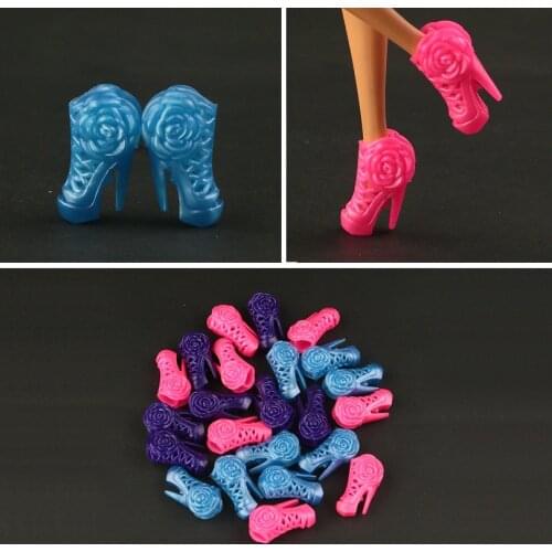 Cheap buy 10 pair / lot mixed 3 colour new fashion red High-heel Shoes for barbie doll Free shipping