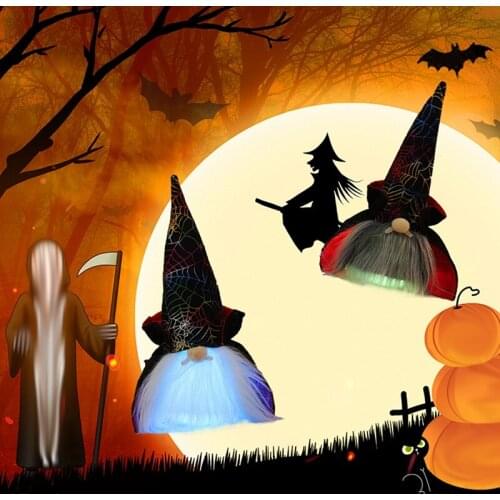 Halloween Faceless Dwarf Colorful Glowing Doll Decoration DIY Decoration for Home Halloween Party Decor