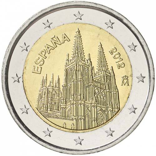 Spain 2012 World Heritage Burgos Cathedral 2 Euro Real Original Coins True Euro Collection Commemorative Coin Unc