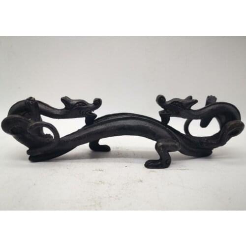 China brass archaize dragon pen frame crafts statue