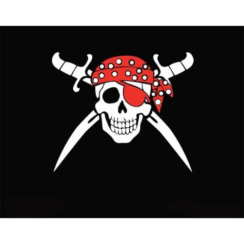 Yehoy hanging 90*150cm red hat pirate Skull bone Flag For Decoration