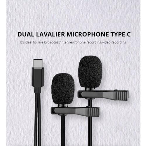 YELANGU MY3 Lapel Microphone Vlog Video Recording Lavalier Mini Condenser Mic for IPhone12 Android Mac and DSLR Camera Camcorder