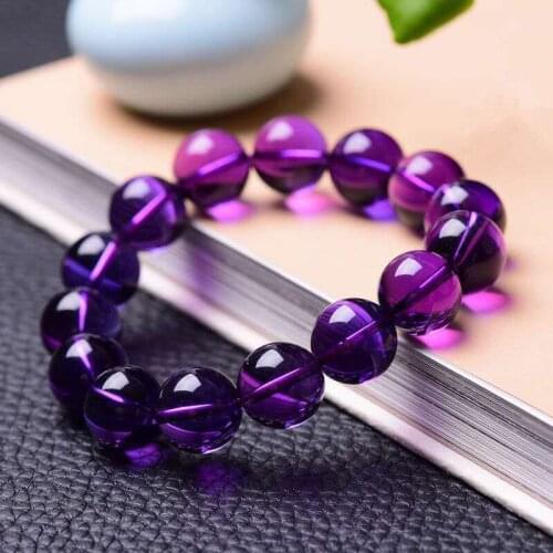 Fashion Amethyst Bracelet Violet Dark Single Circle Bracelet Jewelry Couple Girl Lucky Bracelet Birthday Party Holiday Gift