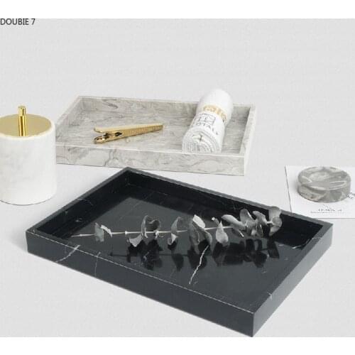 Nordic Style Marble Tray Kitchen Bathroom Storage Cosmetic Jewelry Tray Rectangular Jewelry Storage Tray Display Storage Stand