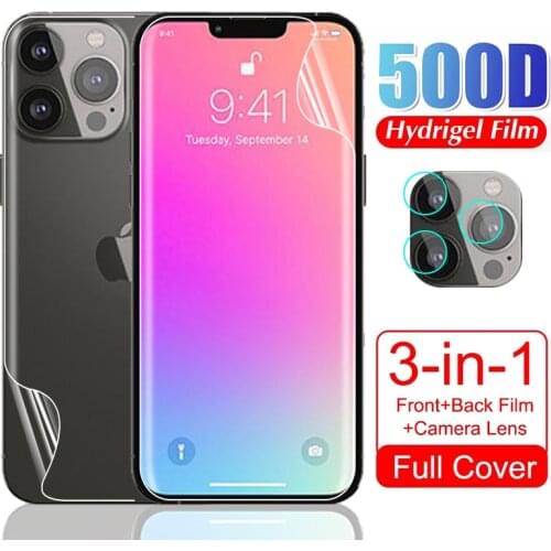 For iPhone 13 Pro Max Soft Hydrogel Camera Lens Front Back Protective Film For APPLE iPhone13 6.7 inch Screen Protector Not Glas