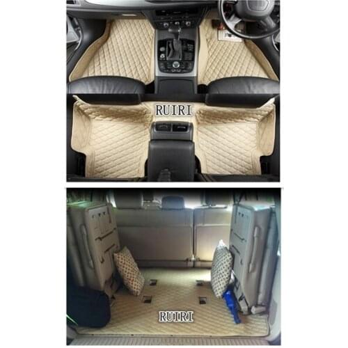 Custom full set car floor mats + trunk mat for Right Hand Drive Toyota Land Cruiser 100 7 seats 2007-1998 waterproof car carpets