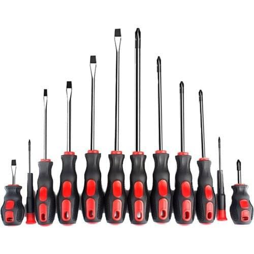 Set Of Screwdriver Hand Tools With Club Driver Phillips Slotted Strong Magnetic Chromium Vanadium Steel Quenching Manufacturing