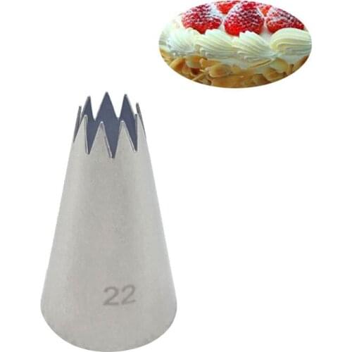 22# 9 Tooth Star Cake Nozzle for Cream Stainless Steel Cake Lace Decoration Tool DIY Pastry Nozzles