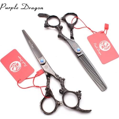 5.5" 6.0" JP 440C Black Dogs Scissors Straight Scissors Thinninng Shears Pets Scissors Animal Shears Puppy Grooming Shears Z9005