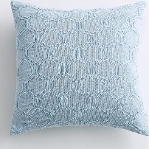 Solid Cushion Cover 45x45cm Knit Pillow Cover Pink Blue Yellow Cream White Pillow Case Geometric Home decoration For sofa Bed