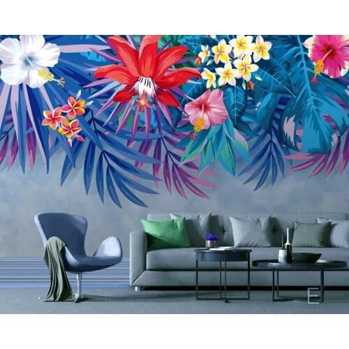 Papel de parede tropical rainforest plant wallpaper living room bedroom dining room TV sofa wall restaurant kitchen 3d mural
