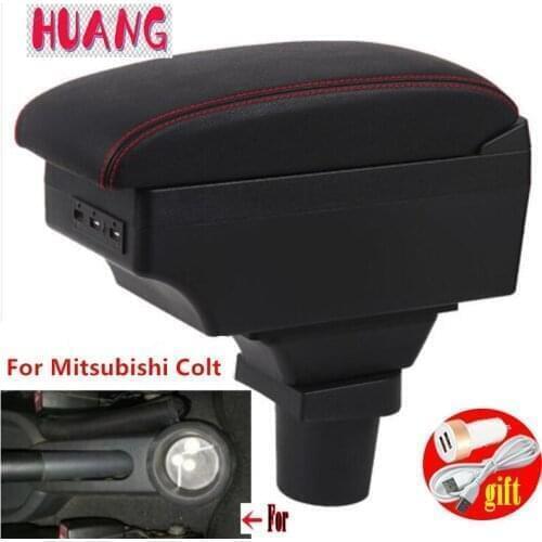 For Colt z30 Armrest box For Mitsubishi Colt Interior Center Console Storage Box Arm Rest Accessories Parts with USB LED ligh